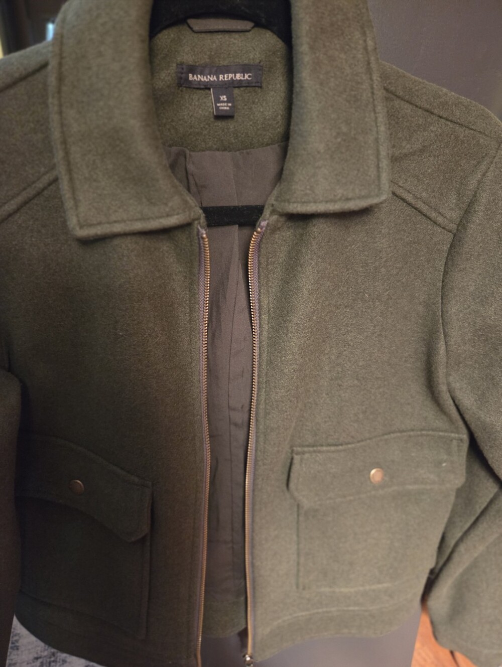 Banana Republic Olive Wool-Blend Kids Jacket - Picture 4 of 4
